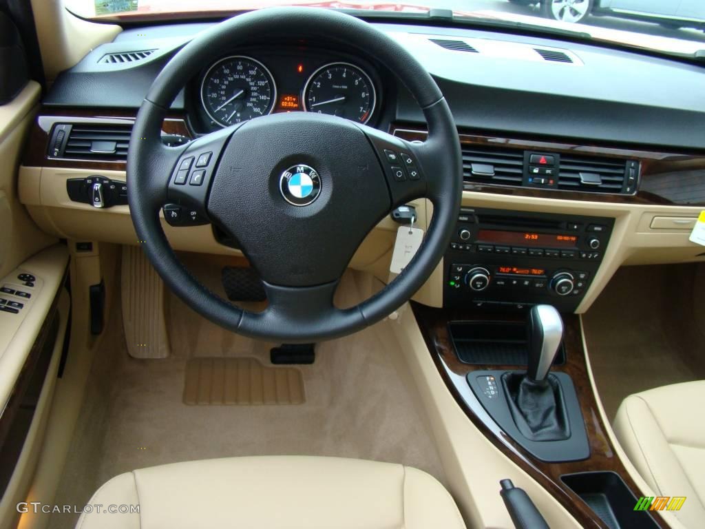 2009 3 Series 328xi Sedan - Crimson Red / Beige photo #12