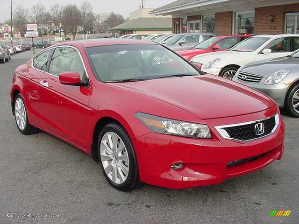 2008 Accord EX-L V6 Coupe - San Marino Red / Ivory photo #1