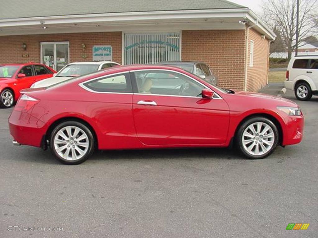 2008 Accord EX-L V6 Coupe - San Marino Red / Ivory photo #7