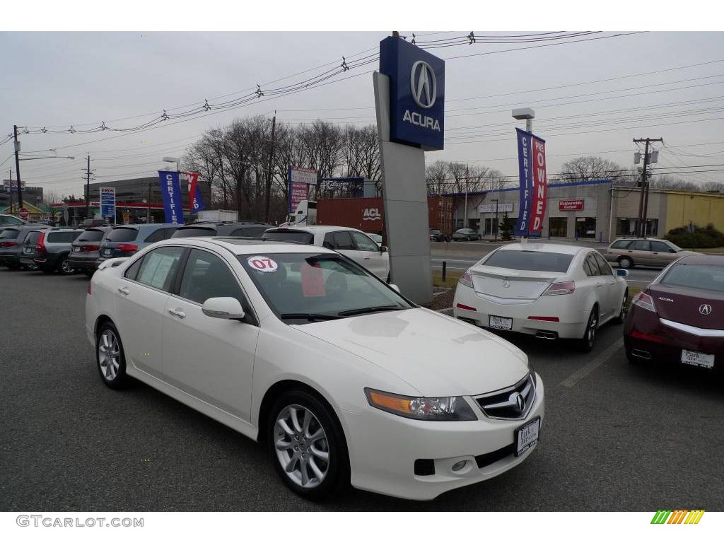 2007 TSX Sedan - Premium White Pearl / Ebony photo #1