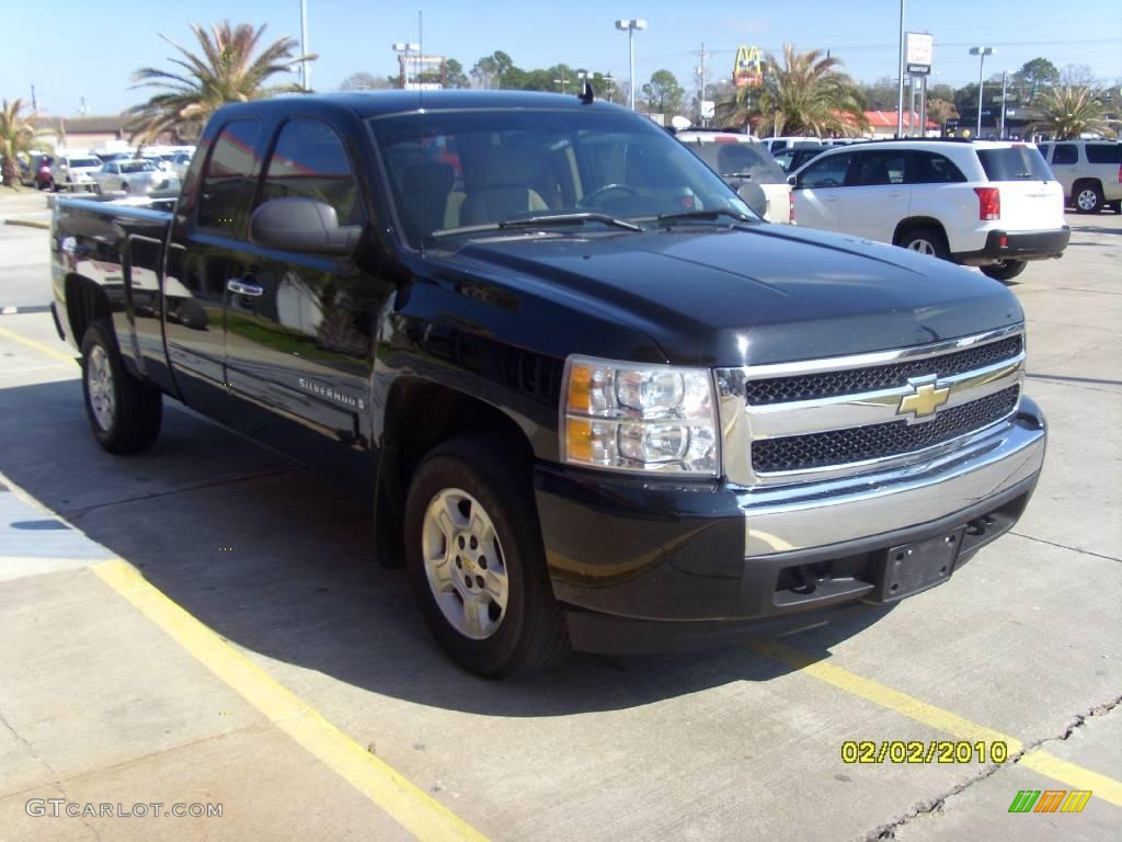 2007 Silverado 1500 LT Extended Cab - Black / Light Cashmere/Ebony Black photo #5