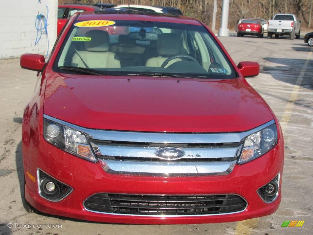 2010 Fusion SEL V6 - Sangria Red Metallic / Camel photo #3