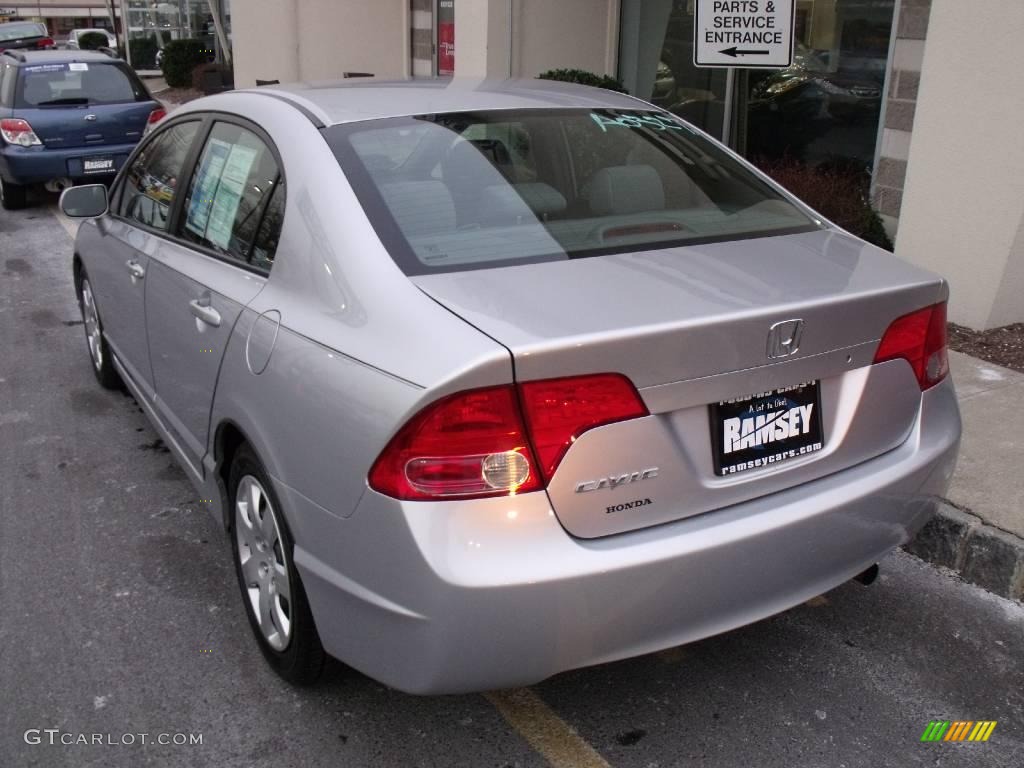 2007 Civic LX Sedan - Alabaster Silver Metallic / Gray photo #5