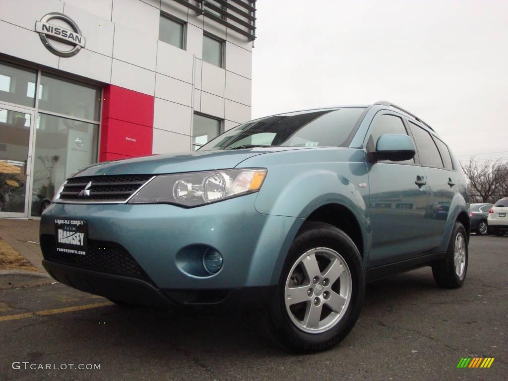 2007 Outlander LS 4WD - Aqua Metallic / Black photo #3