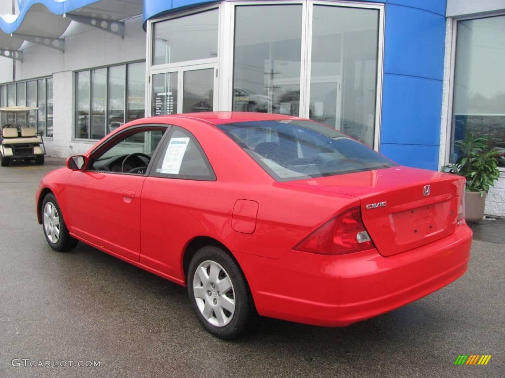 2002 Civic EX Coupe - Rally Red / Black photo #4