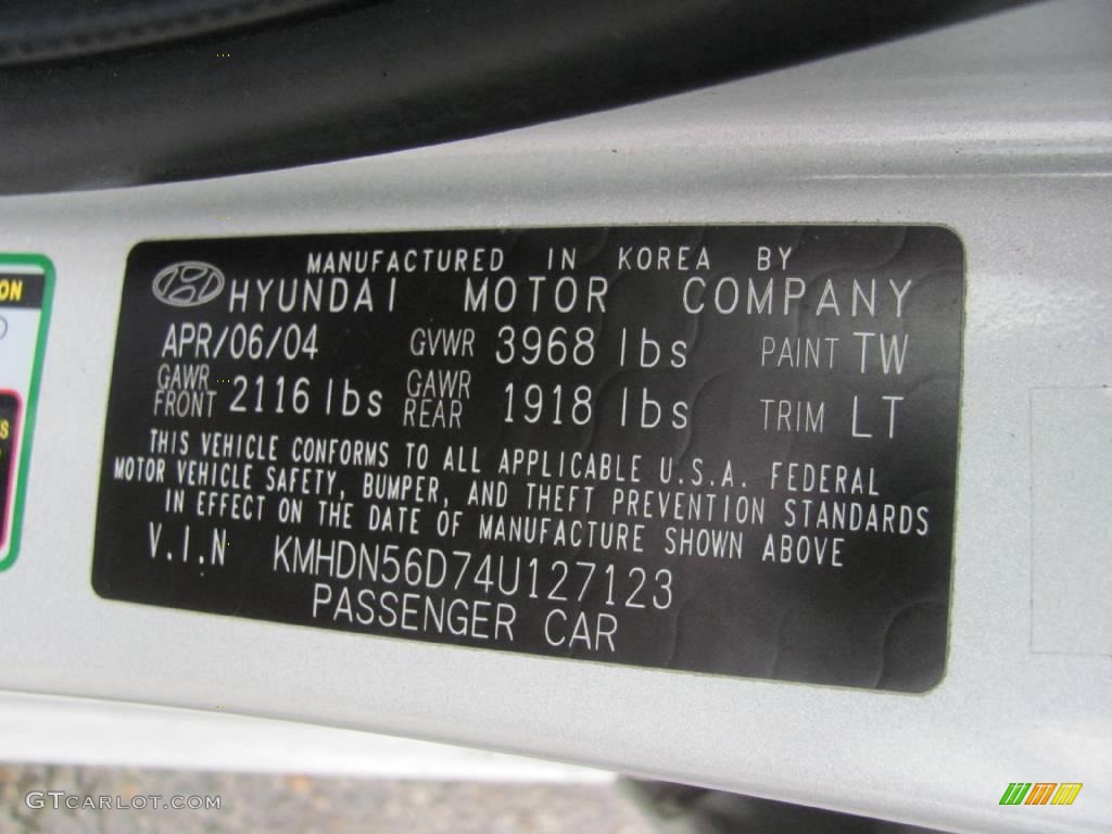 2004 Elantra GT Hatchback - Sterling Silver / Dark Gray photo #20