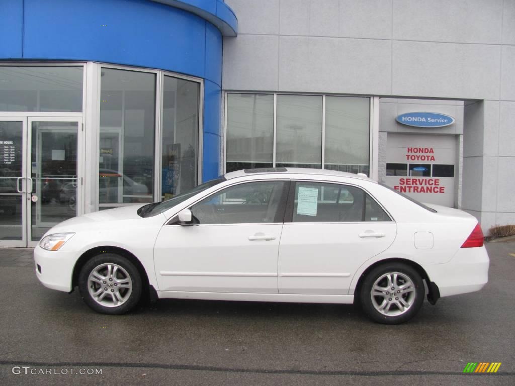 2007 Accord EX-L Sedan - Taffeta White / Ivory photo #3