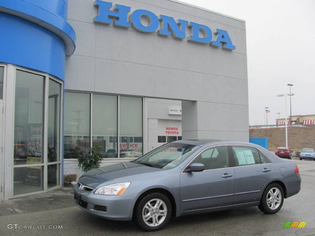 2007 Accord EX-L Sedan - Cool Blue Metallic / Gray photo #1