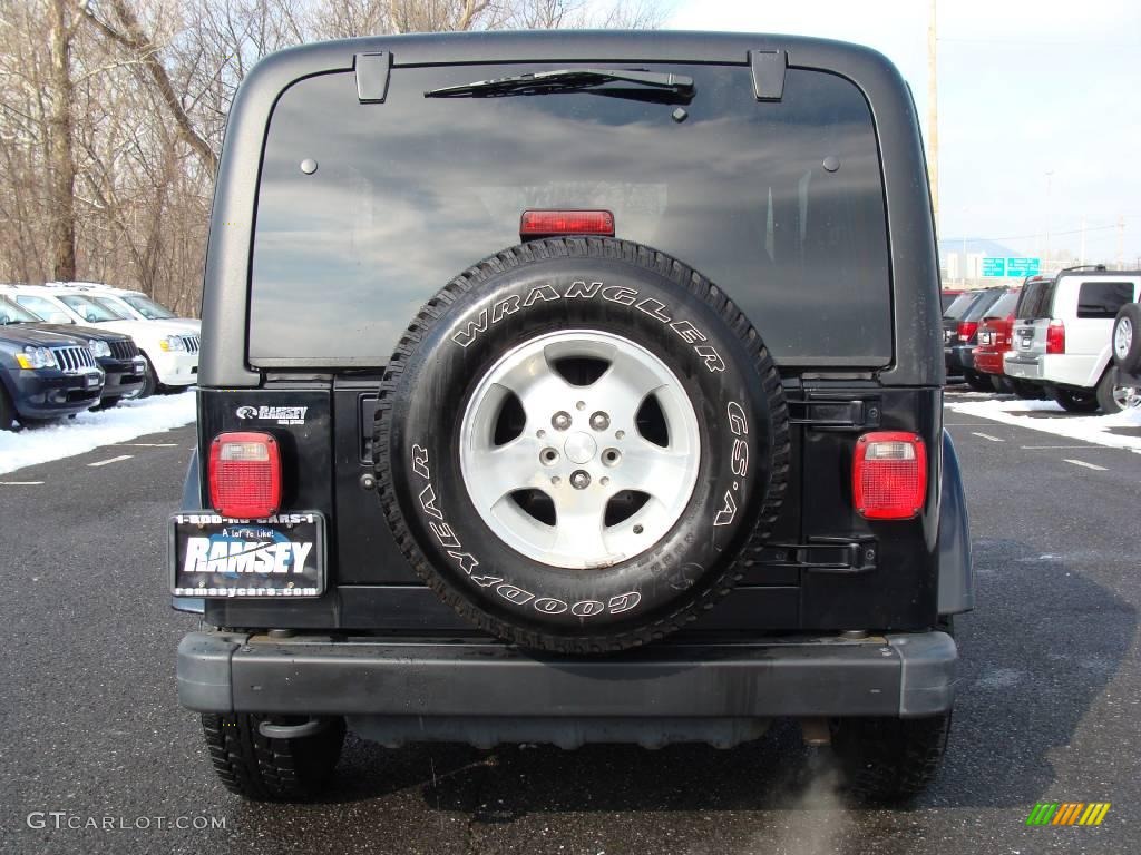 2002 Wrangler Sahara 4x4 - Black / Camel Beige/Dark Green photo #5