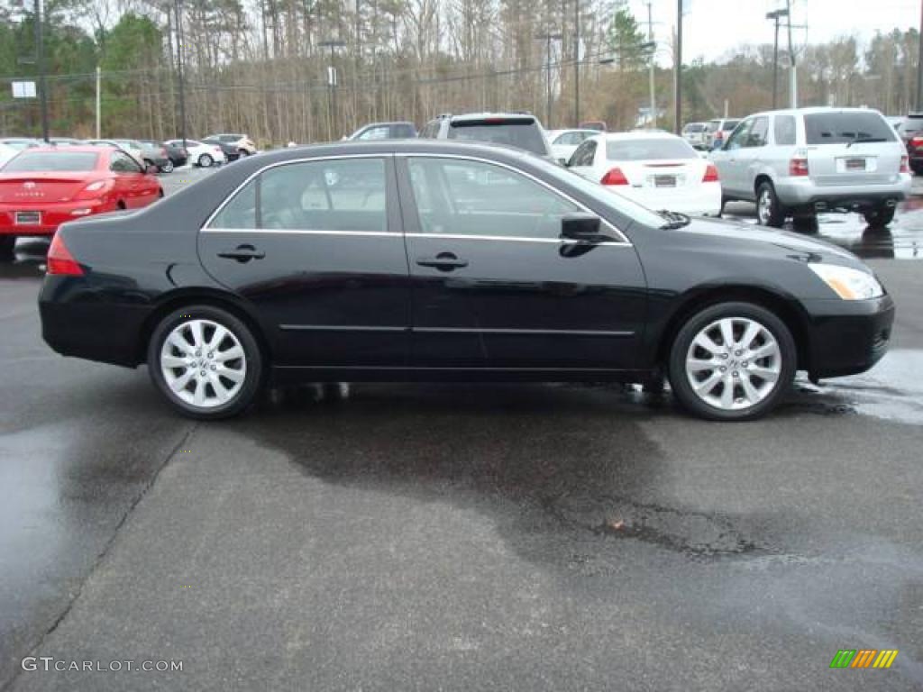 2007 Accord EX-L V6 Sedan - Nighthawk Black Pearl / Black photo #7