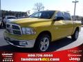 2009 Detonator Yellow Dodge Ram 1500 Big Horn Edition Crew Cab  photo #1