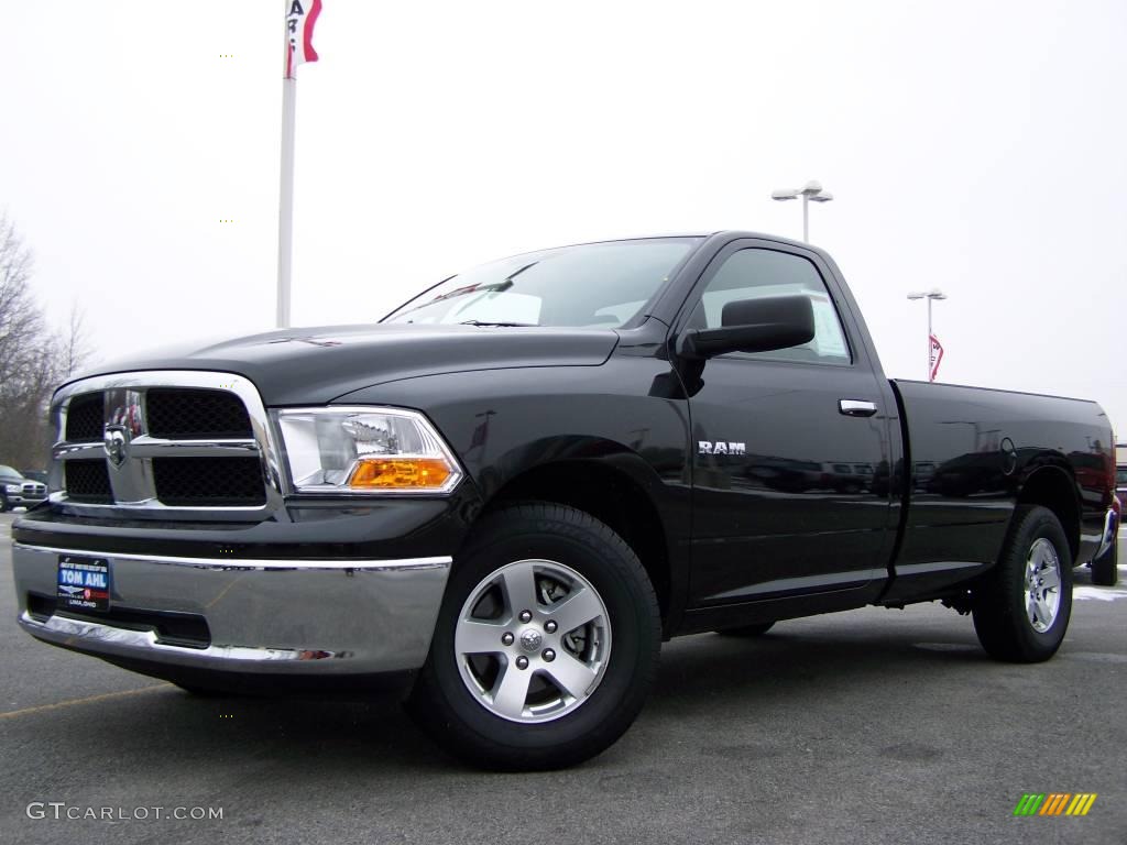 2009 Ram 1500 SLT Regular Cab - Brilliant Black Crystal Pearl / Dark Slate/Medium Graystone photo #5