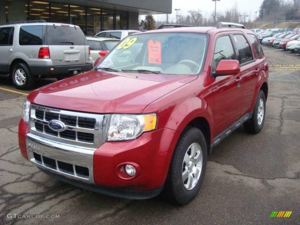 2009 Escape Limited V6 4WD - Sangria Red Metallic / Camel photo #16