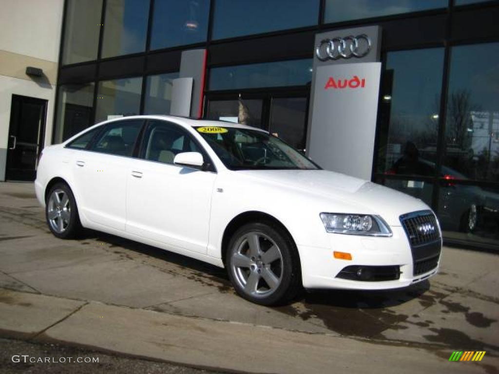 2008 A6 3.2 quattro Sedan - Ibis White / Cardamom Beige photo #1