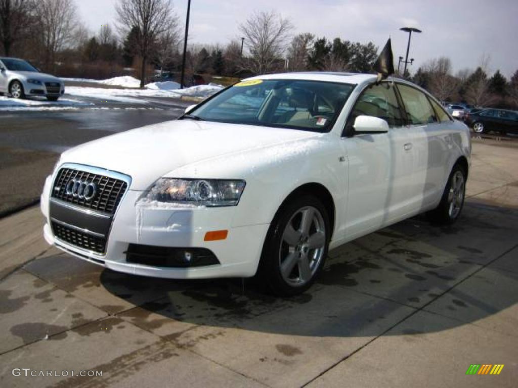 2008 A6 3.2 quattro Sedan - Ibis White / Cardamom Beige photo #3