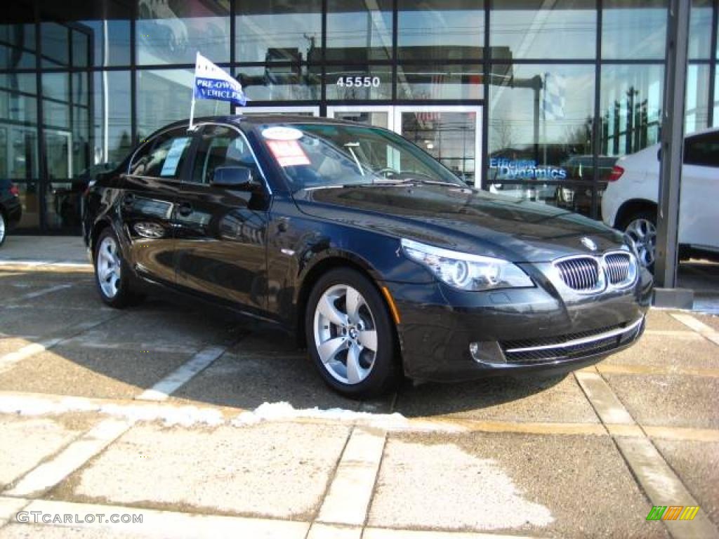 2008 5 Series 528i Sedan - Black Sapphire Metallic / Black photo #1