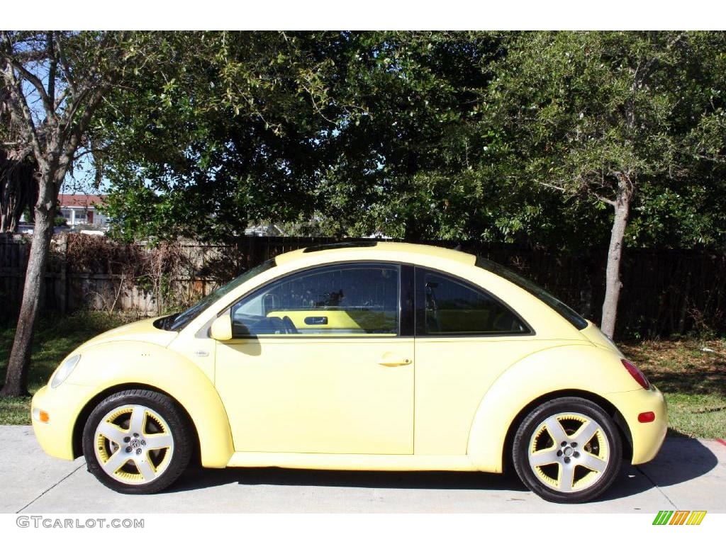 2001 New Beetle Sport Edition Coupe - Yellow / Light Grey photo #4