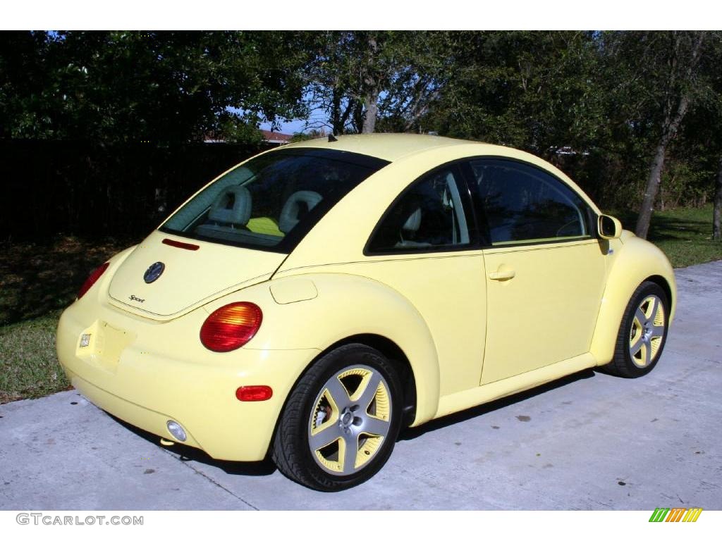 2001 New Beetle Sport Edition Coupe - Yellow / Light Grey photo #13