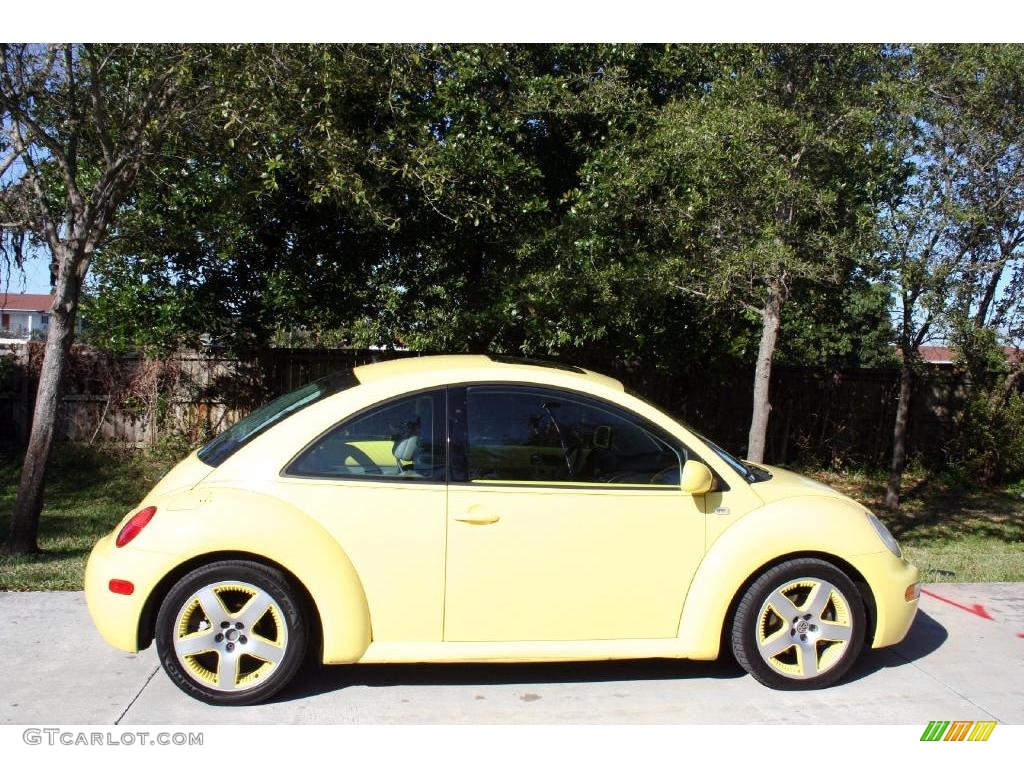 2001 New Beetle Sport Edition Coupe - Yellow / Light Grey photo #14