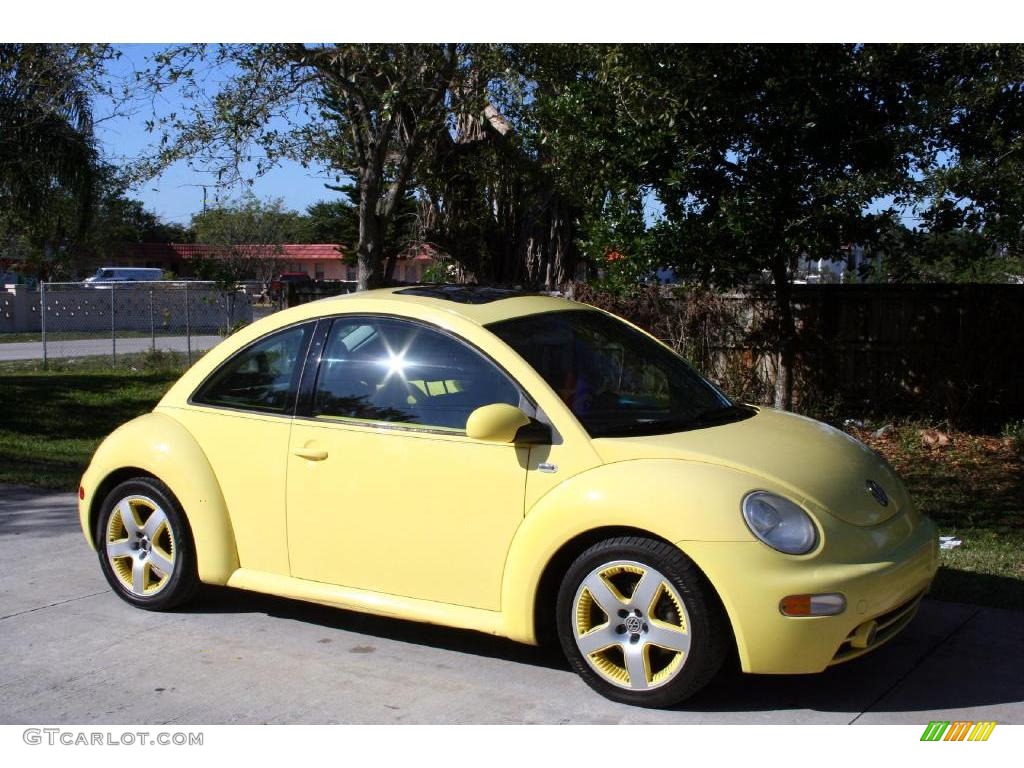 2001 New Beetle Sport Edition Coupe - Yellow / Light Grey photo #16