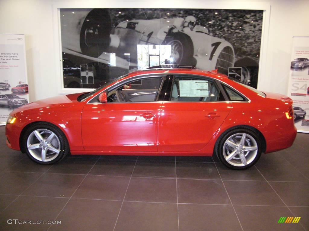 2009 A4 2.0T quattro Sedan - Brilliant Red / Light Grey photo #3