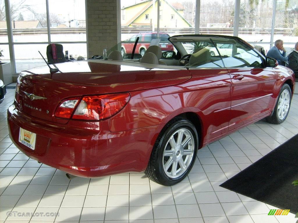 2008 Sebring Touring Hardtop Convertible - Inferno Red Crystal Pearl / Dark Khaki/Light Graystone photo #6