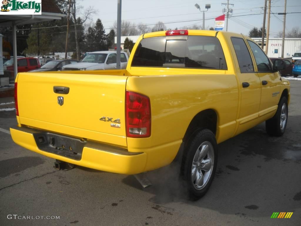 2005 Ram 1500 SLT Quad Cab 4x4 - Solar Yellow / Dark Slate Gray photo #3