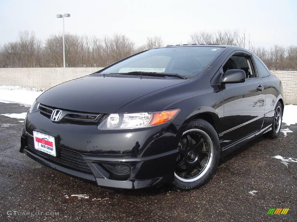 2008 Civic EX-L Coupe - Nighthawk Black Pearl / Black photo #1