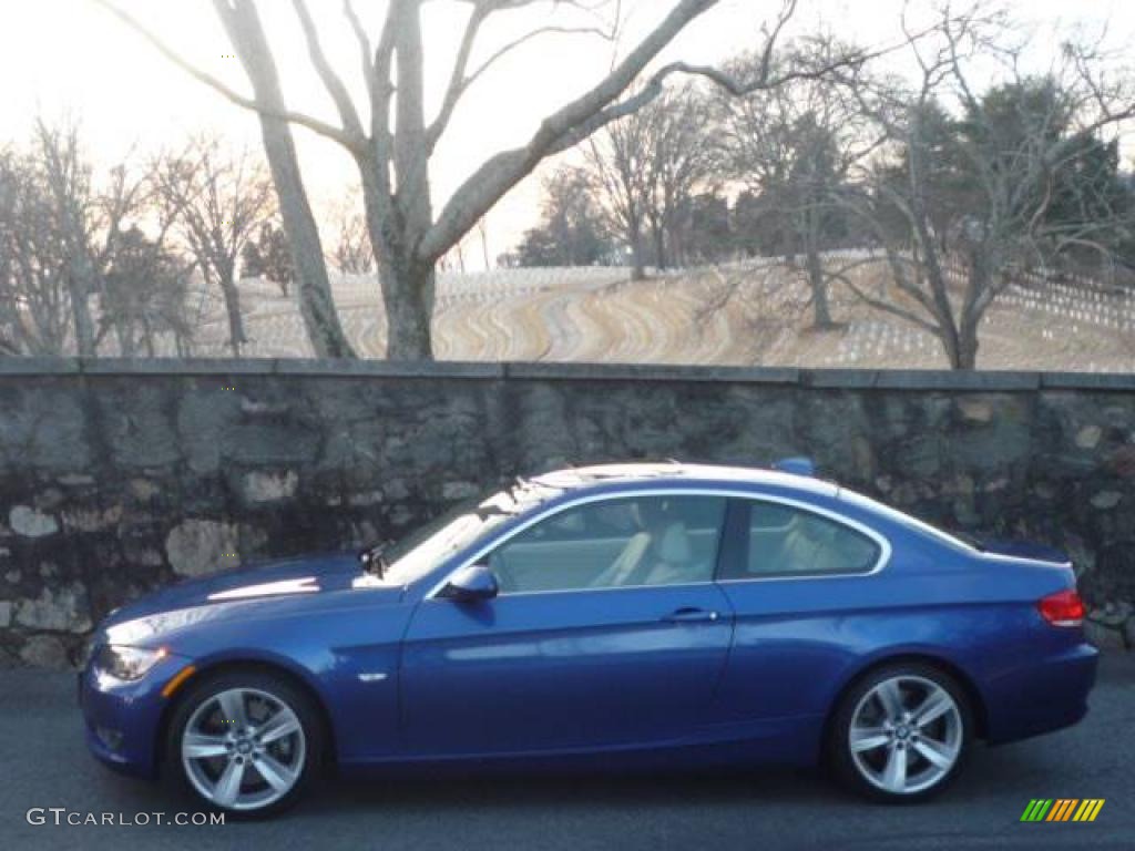 2007 3 Series 335i Coupe - Montego Blue Metallic / Cream Beige photo #2