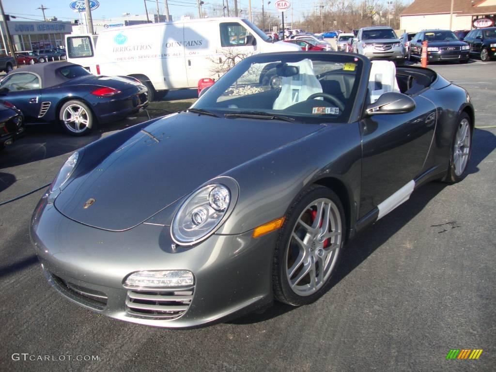 2010 911 Carrera 4S Cabriolet - Meteor Grey Metallic / Black photo #1