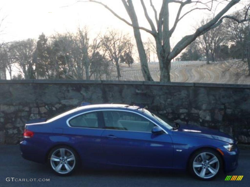 2007 3 Series 335i Coupe - Montego Blue Metallic / Cream Beige photo #5
