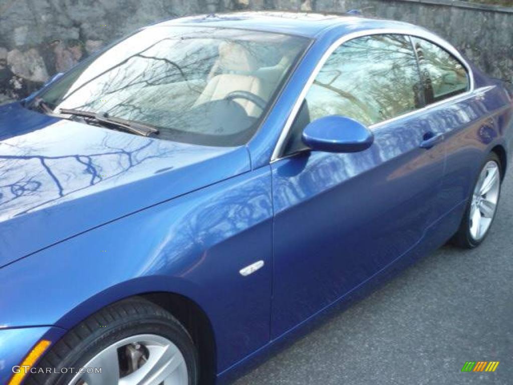 2007 3 Series 335i Coupe - Montego Blue Metallic / Cream Beige photo #15