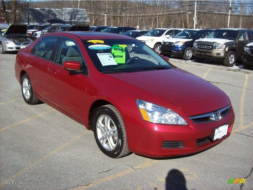 2007 Accord EX Sedan - Moroccan Red Pearl / Gray photo #1