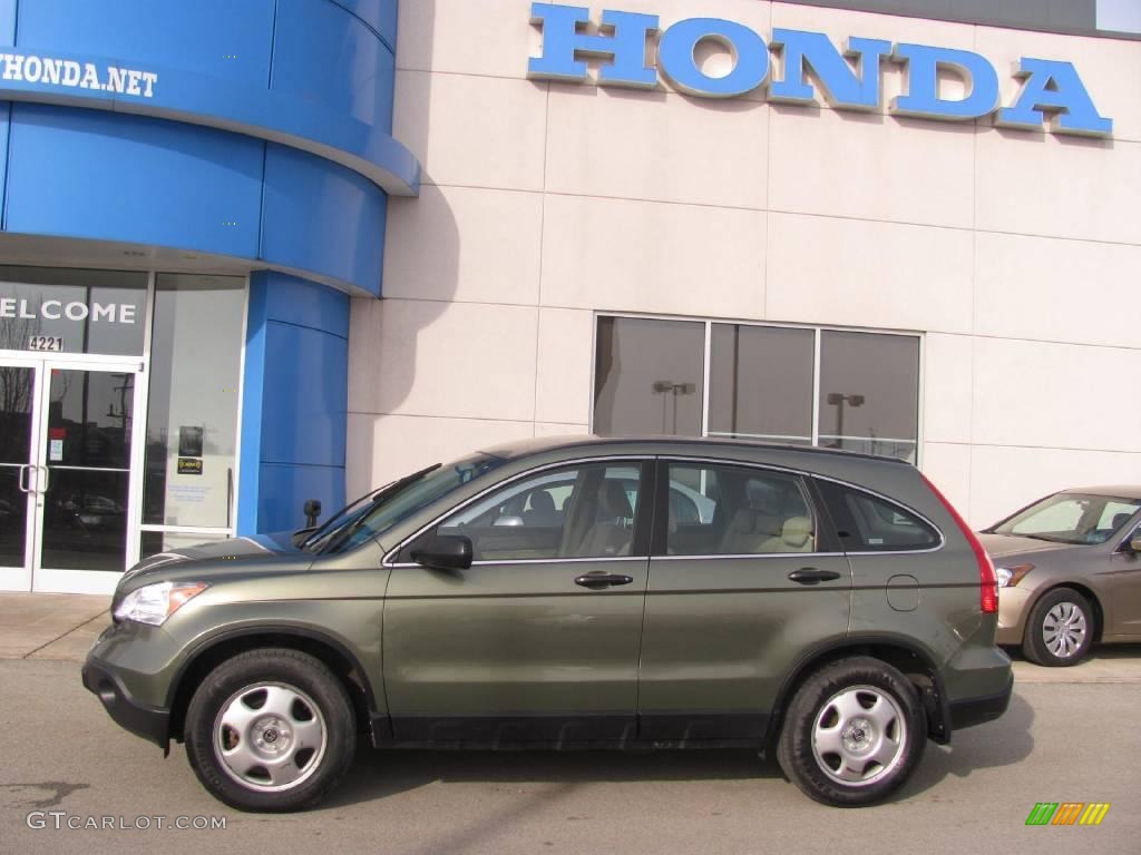 2008 CR-V LX 4WD - Green Tea Metallic / Ivory photo #3