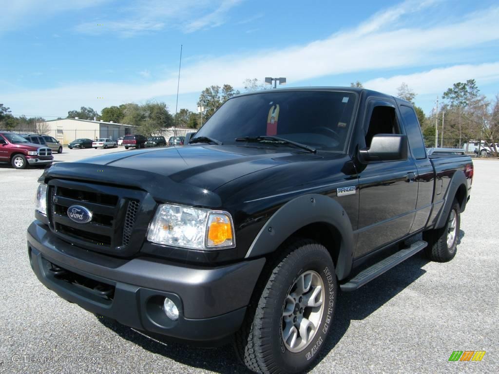 2008 Ranger FX4 Off-Road SuperCab 4x4 - Black / Medium Dark Flint/Red photo #1
