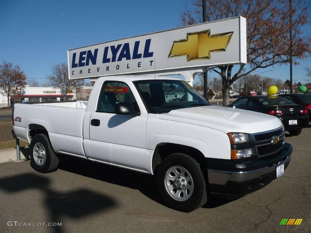 2007 Silverado 1500 Work Truck Regular Cab 4x4 - Summit White / Dark Charcoal photo #1