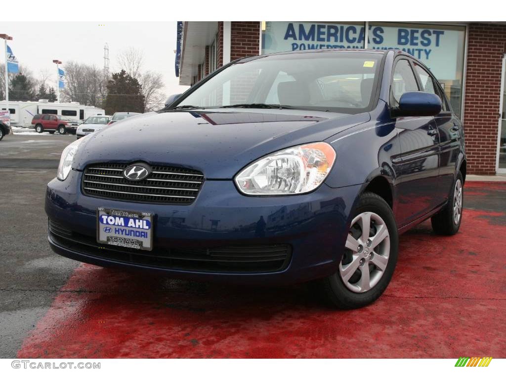 2010 Accent GLS 4 Door - Dark Sapphire Blue / Gray photo #1