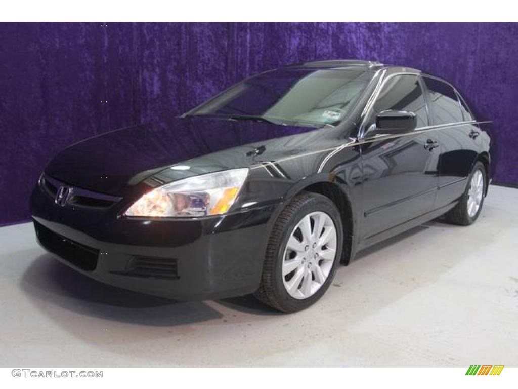 2006 Accord EX-L V6 Sedan - Nighthawk Black Pearl / Ivory photo #21