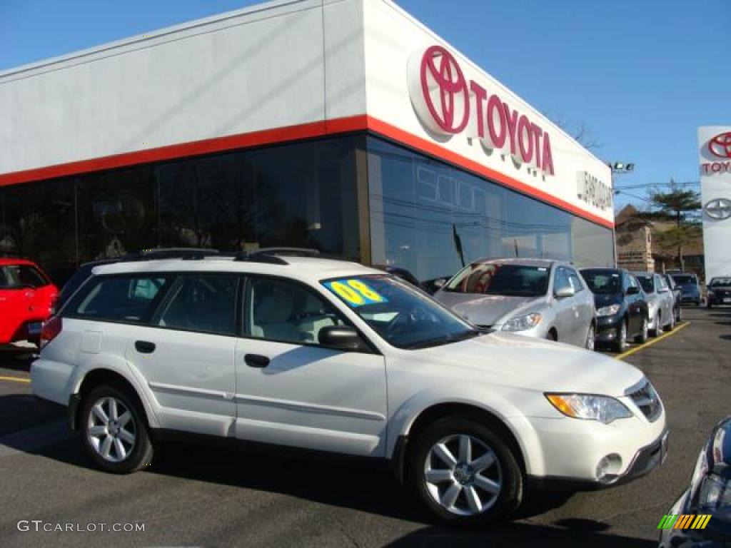 2008 Outback 2.5i Wagon - Satin White Pearl / Warm Ivory photo #1