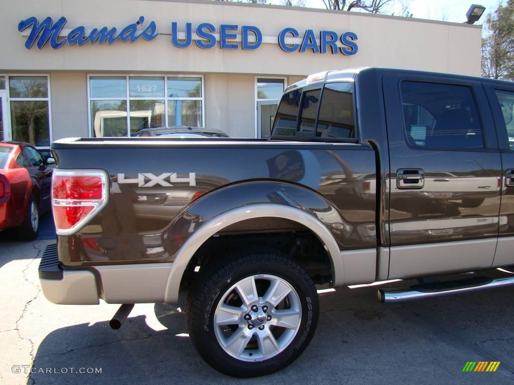 2009 F150 Lariat SuperCrew 4x4 - Stone Green Metallic / Camel/Tan photo #42