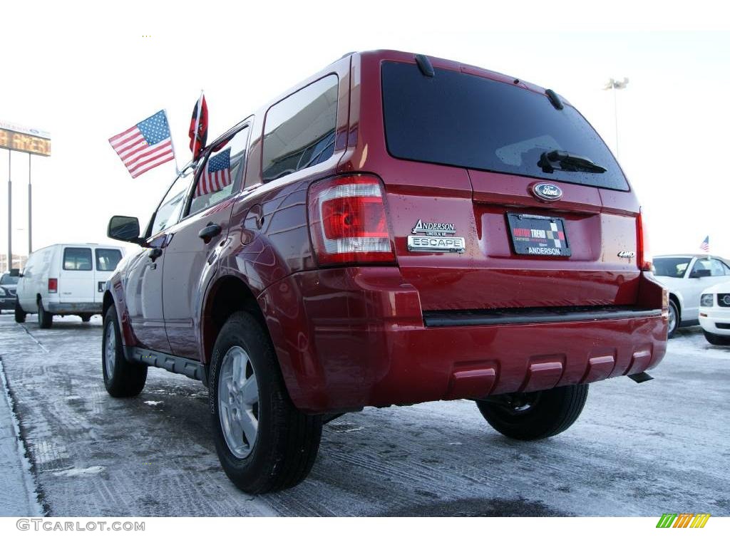 2009 Escape XLT V6 4WD - Sangria Red Metallic / Camel photo #9