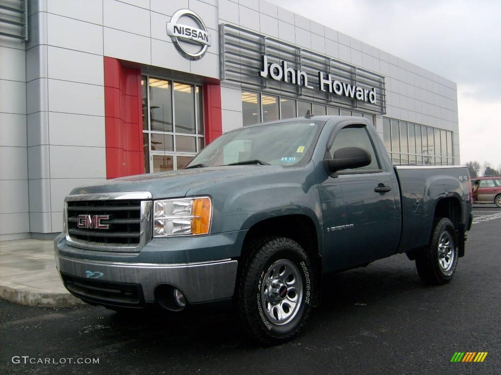 2008 Sierra 1500 Regular Cab 4x4 - Stealth Gray Metallic / Dark Titanium photo #1