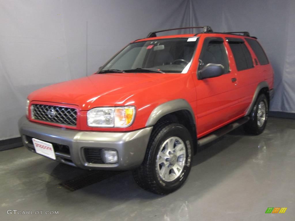 2001 Pathfinder SE 4x4 - Crimson Blaze Red / Charcoal photo #1