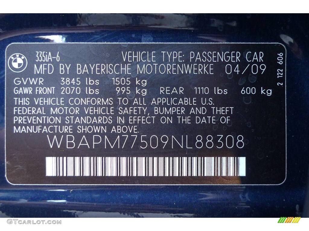 2009 3 Series 335i Sedan - Monaco Blue Metallic / Saddle Brown Dakota Leather photo #44