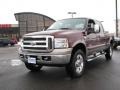 2007 Dark Toreador Red Metallic Ford F250 Super Duty King Ranch Crew Cab 4x4  photo #2