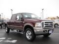 2007 Dark Toreador Red Metallic Ford F250 Super Duty King Ranch Crew Cab 4x4  photo #4