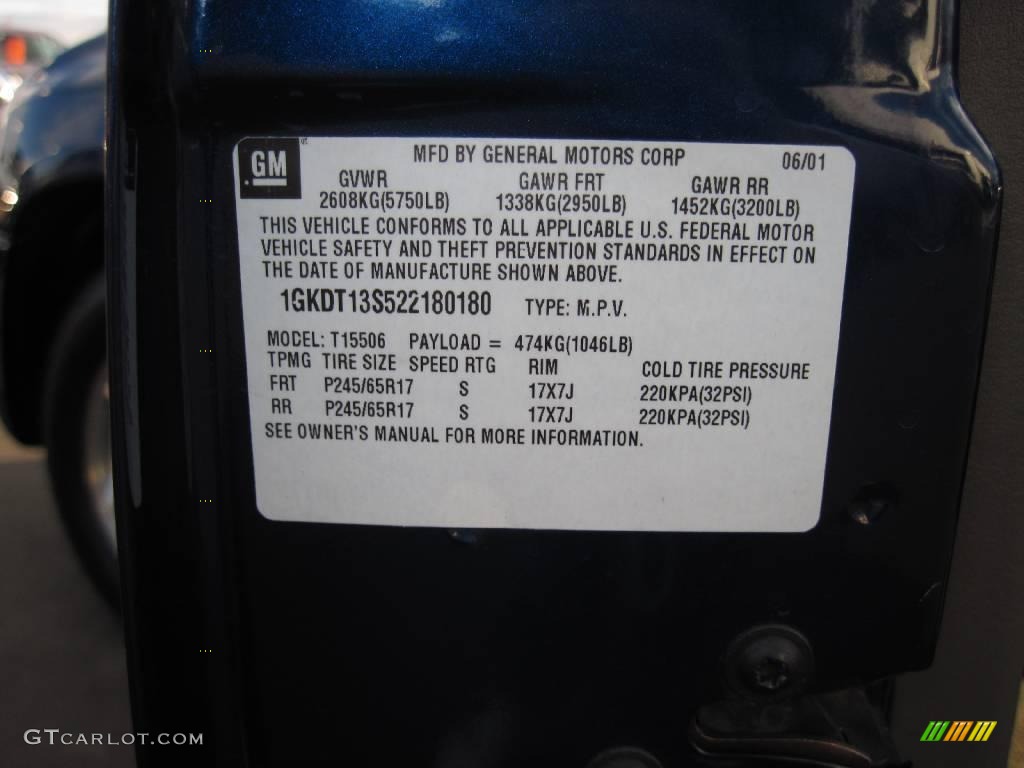 2002 Envoy SLT 4x4 - Indigo Blue Metallic / Medium Pewter photo #34