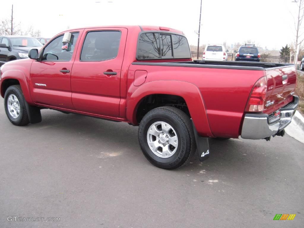 2007 Tacoma V6 SR5 Double Cab 4x4 - Impulse Red Pearl / Graphite Gray photo #4