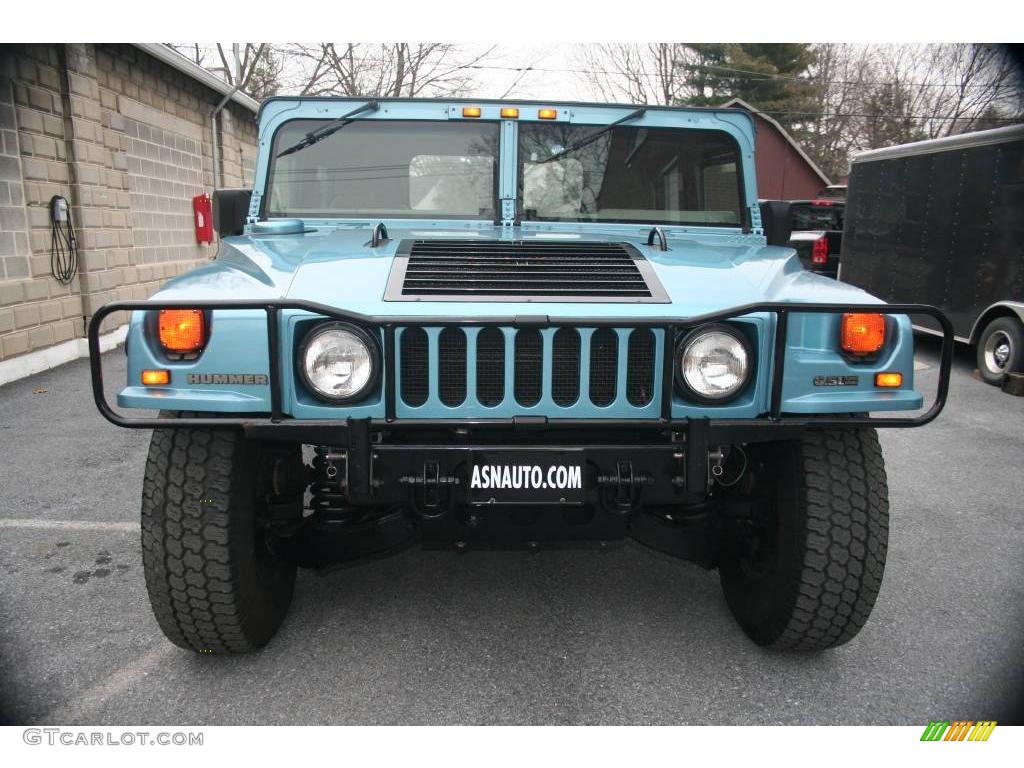 2001 H1 Soft Top - Ocean Blue Metallic / Cloud Gray photo #2