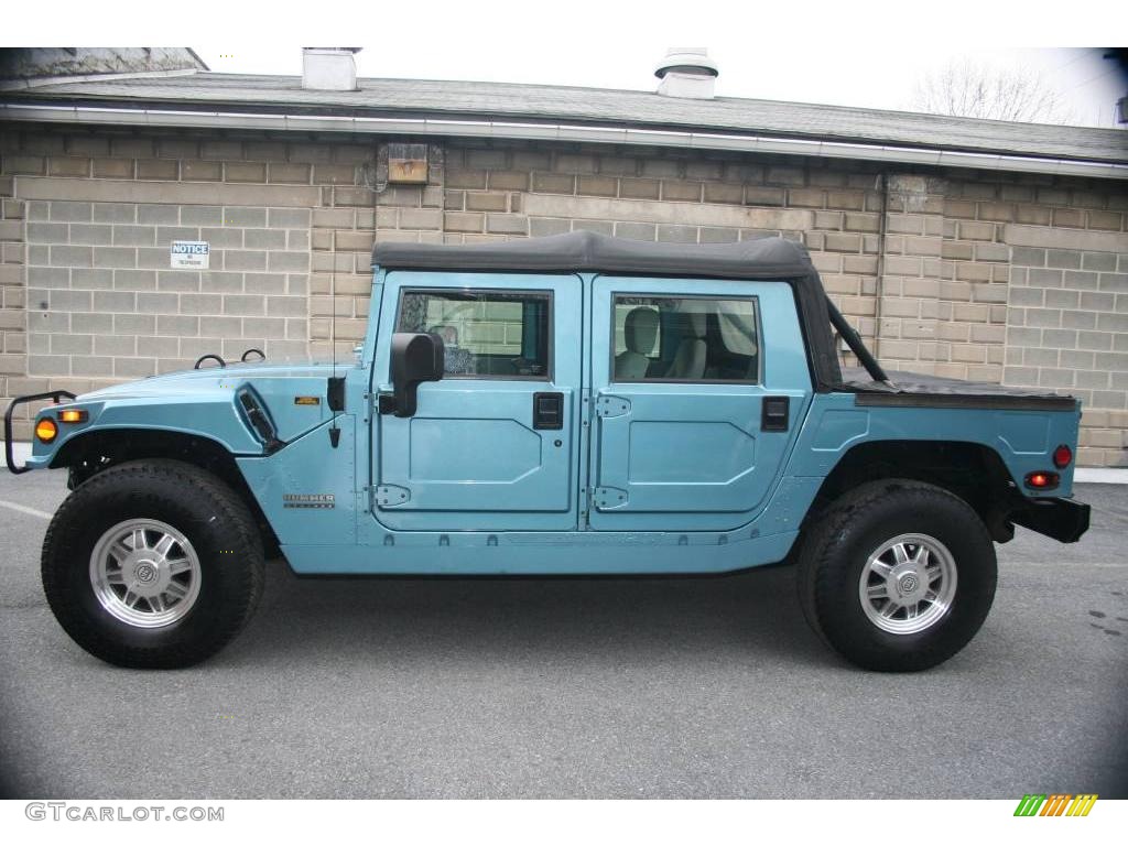 2001 H1 Soft Top - Ocean Blue Metallic / Cloud Gray photo #3
